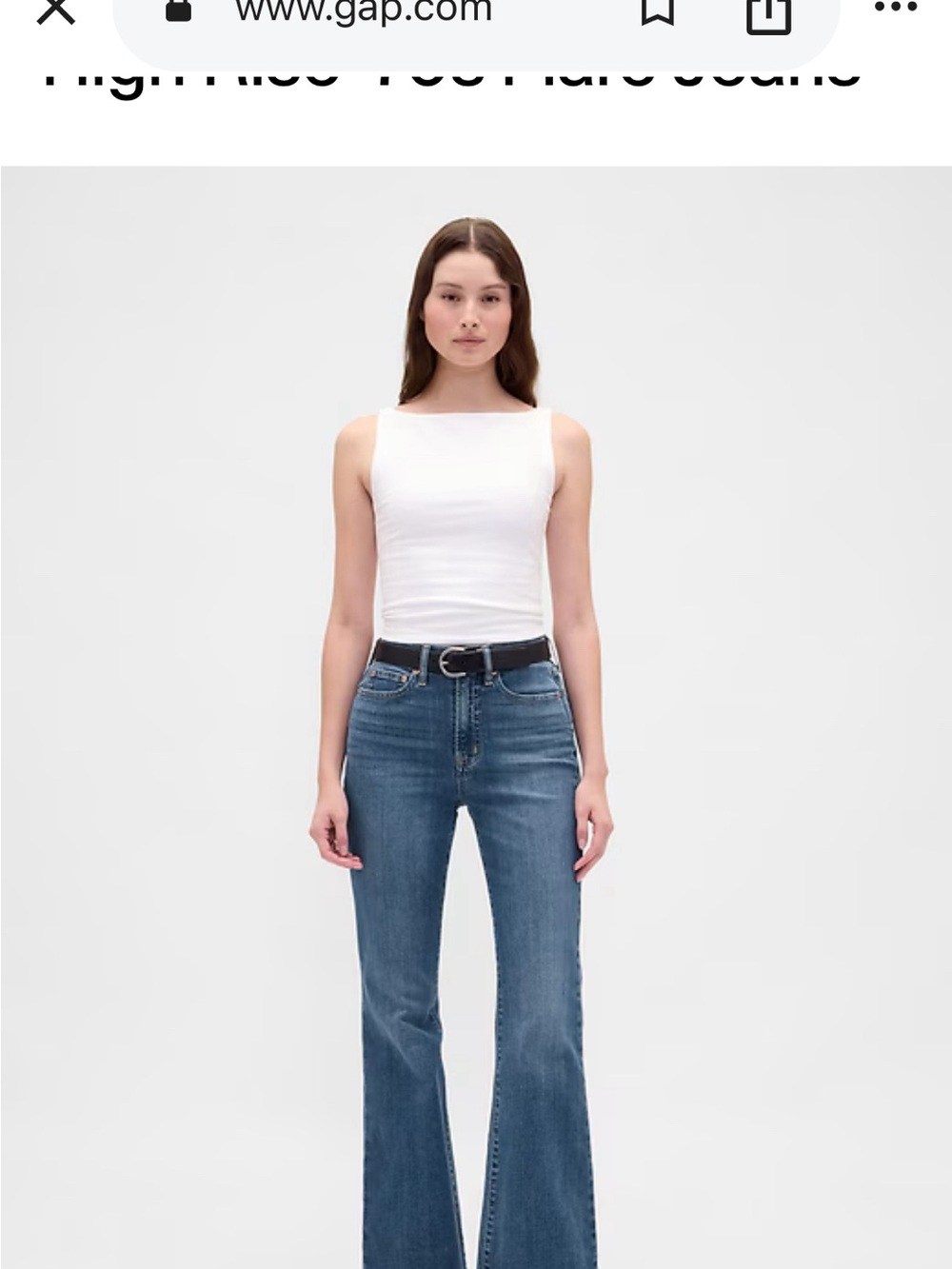 GAP High-Rise Flare Jeans in Medium Blue
